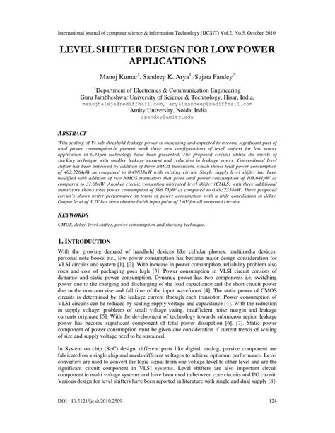 (PDF) Level Shifter Design for Low Power Applications