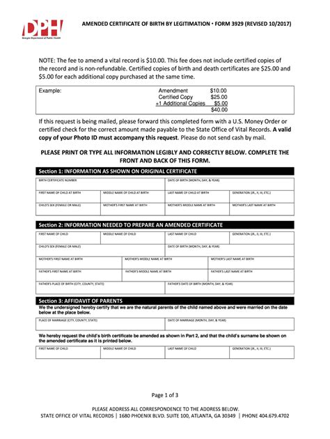 Amended birth certificate georgia: Fill out & sign online | DocHub