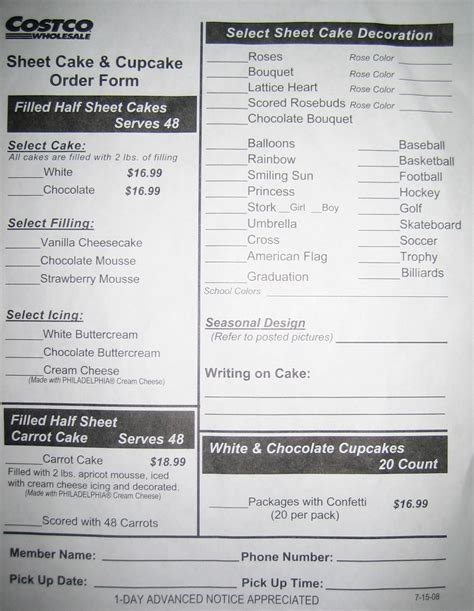 5 Costco Cakes Prices And Size Photo - Costco Cake Order Form, Costco Cake Order Form and Sam's ...