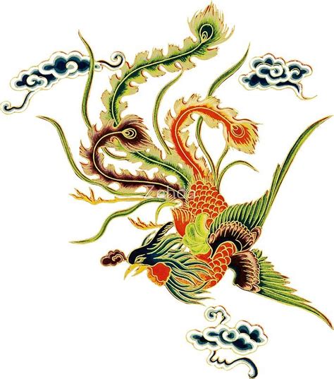 Asian Art Chinese Phoenix Sticker by Zehda | Asian art, Chinese art ...