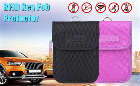 RFID Key Fob Protector, Wisdompro WP4694 RF Signal Blocking Case Security Shielding Pouch ...