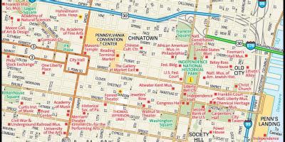 Downtown Philadelphia map - Map of downtown Philadelphia (Pennsylvania - USA)