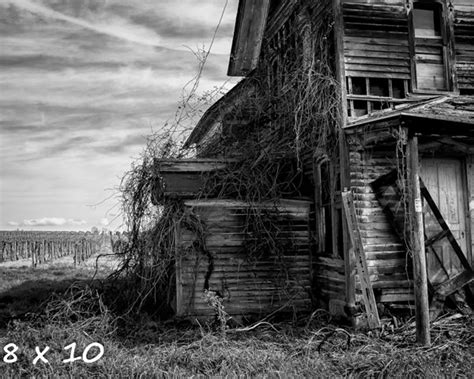 Black & White Photography Abandoned Farmhouse and Field Fine Art Print ...