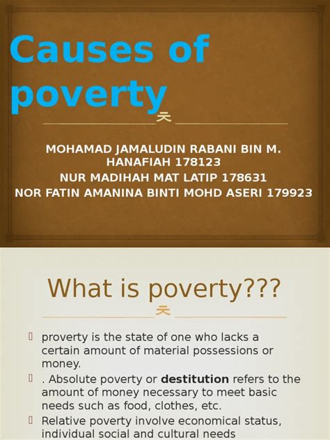 Causes of Poverty | Economic Inequality | Discrimination & Race Relations