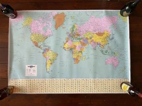 MAP OF THE WORLD POLITICAL MAP WITH FLAGS POSTER PRINT 36"x24" £7.45 - PicClick UK