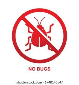 No Bugs Sign Isolated On White Stock Vector (Royalty Free) 1748145347 | Shutterstock