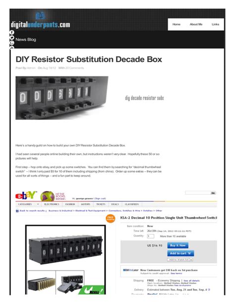 DIY Resistor Substitution Decade Box