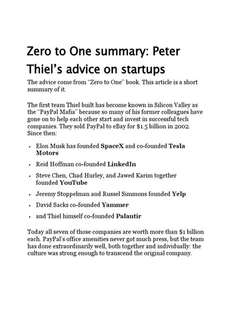 Zero To One Summary | PDF | Sales | Monopoly