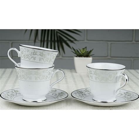 Buy Dankotuwa Porcelain 24 Gold Crafted Tea Cup and Saucer Set 200 ml ...