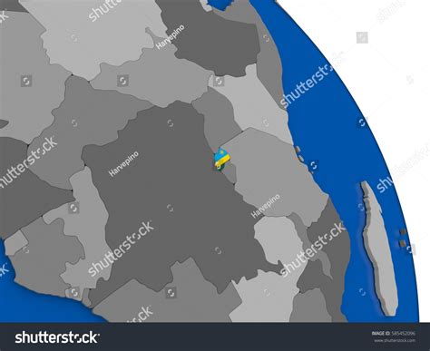 Political Map Rwanda National Flag Symbol Stock Illustration 585452096 ...