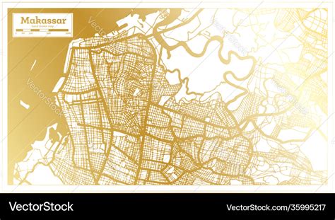 Makassar indonesia city map in retro style Vector Image