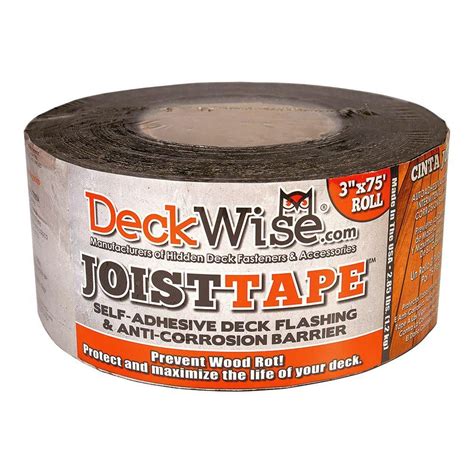 DeckWise JoistTape 3 in. x 75 ft. Self-Adhesive Joist Barrier Tape-JST-TAPE-3-INx75-FT - The ...