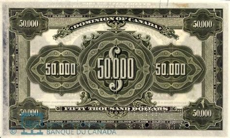 Value of Jany 2nd 1918 $50,000 Bill from The Dominion of Canada ...