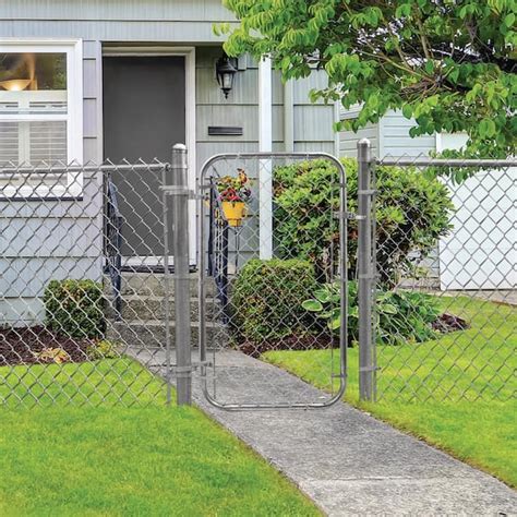 Large 4' x 5' Flat Top Gray Galvanized Chain Link Fence Extra Wide Walk ...