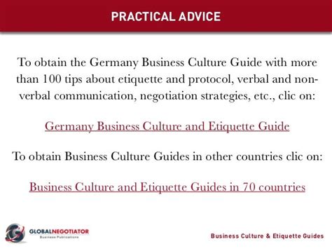 GERMANY BUSINESS CULTURE AND ETIQUETTE GUIDE