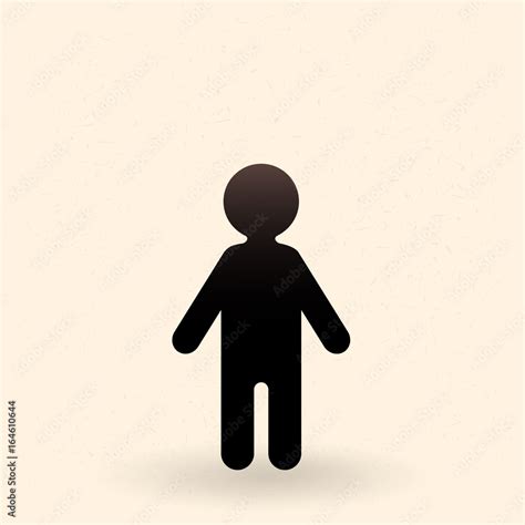 Vector Black Silhouette Icon - Person Stock Vector | Adobe Stock