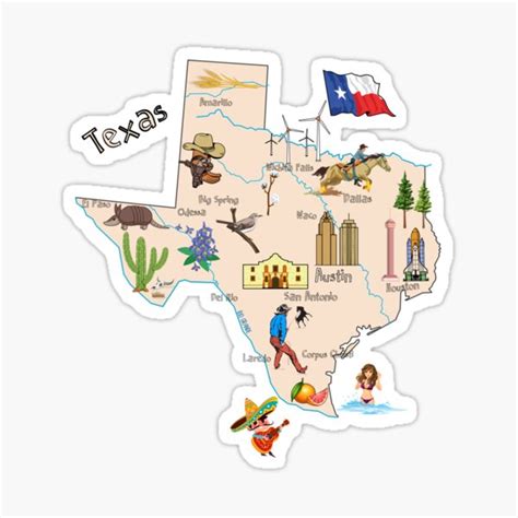 "Texas State Map shirt with names of the major cities, symbols and ...