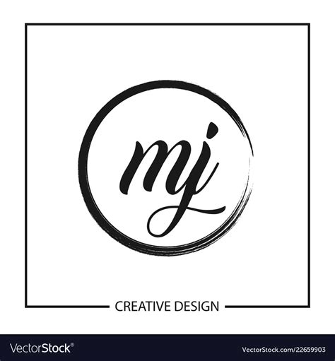 Initial letter mj logo template design Royalty Free Vector