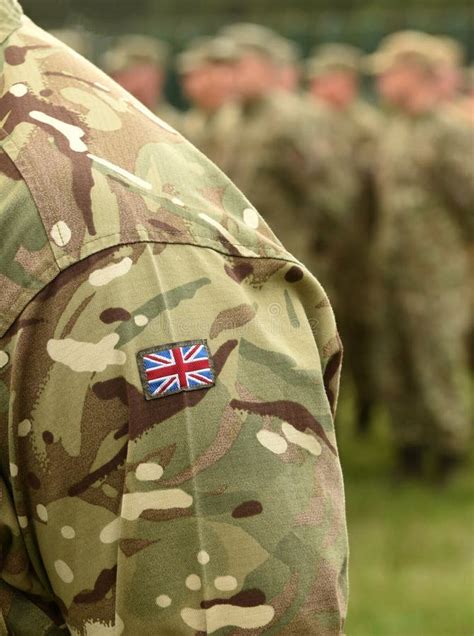 UK Flag on Soldiers Arm. UK Military Uniform Stock Photo - Image of ...