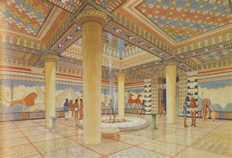 Reconstruction of the Interior of a Mycenaean megaron | Minoische ...