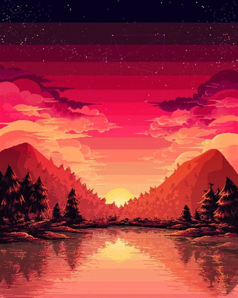 🗻🌌 . . . . . . . . . . #pixelart #pixelgraphics #pixel #graphicdesign # ...