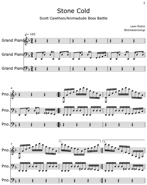 Stone Cold - Sheet music for Piano