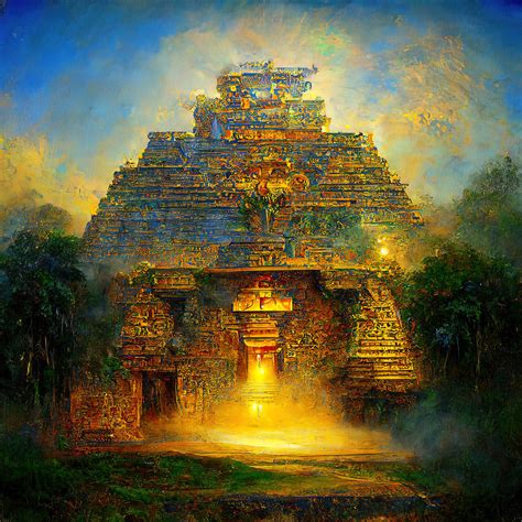 Ancient Mayan Temple, 04 Painting by AM FineArtPrints | Fine Art America