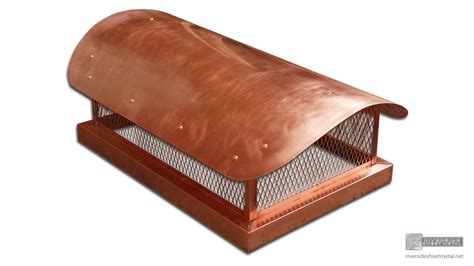 Copper chimney cap custom made with radius roof - #CH008