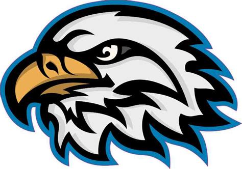 5in x 3.5in Blue Eagle Head Mascot Sticker Vinyl School Bumper Stickers | StickerTalk®