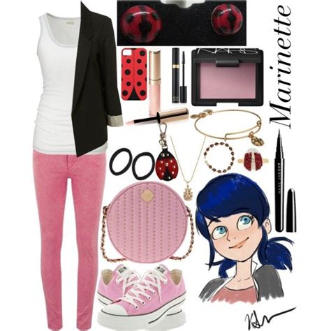 Marinette Dupain-Cheng: Miraculous Ladybug by ender-chic52 on Polyvore featuring Lee, ONLY ...