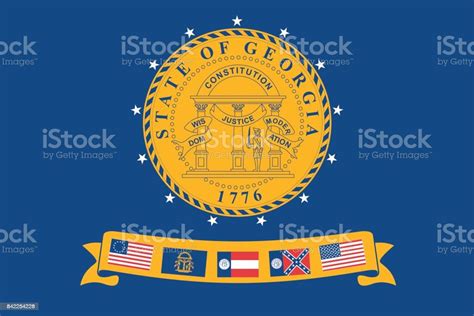 Georgia State Flag Stock Illustration - Download Image Now - Abstract, Design, Flag - iStock