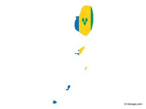 Flag Map of Saint Vincent and the Grenadines | Free Vector Maps