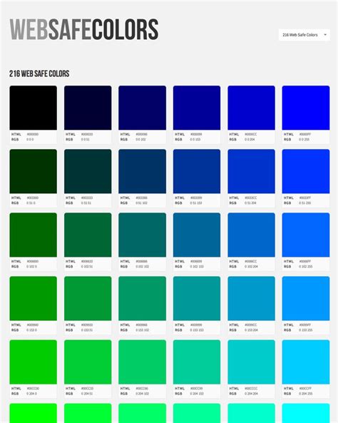 Web Safe Colors - Visual List of All Web Colors with HEX codes | Web ...