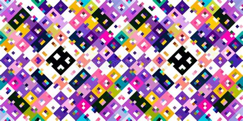 Retro Geometric Pixel Pattern. Playful Fun Kaleidoscopic Pink Wallpaper ...