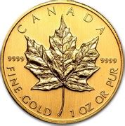 Canadian 1 Oz Gold 50 Dollars "Maple Leaf" 1990-2003 coin value KM# 191 | coinscatalog.NET