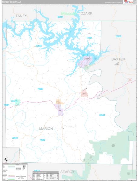 Marion County, AR Wall Map Premium Style by MarketMAPS - MapSales