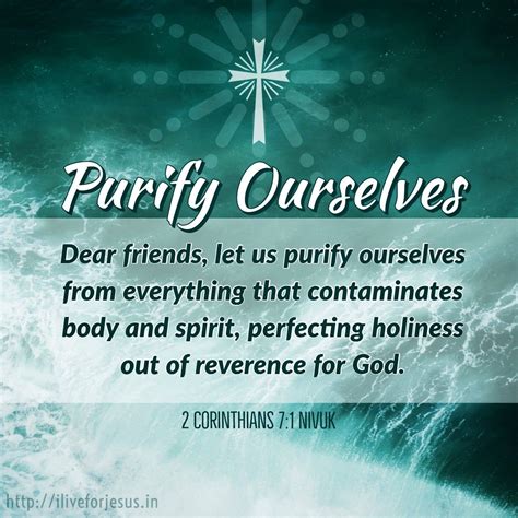 Dear friends, let us purify ourselves from everything that contaminates body and spirit ...