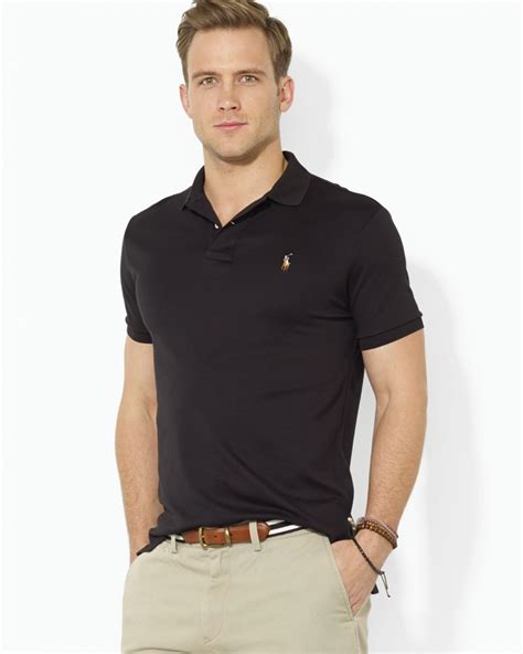 Lyst - Ralph Lauren Polo Pima Soft Touch Classic Polo Shirt - Regular Fit in Black for Men