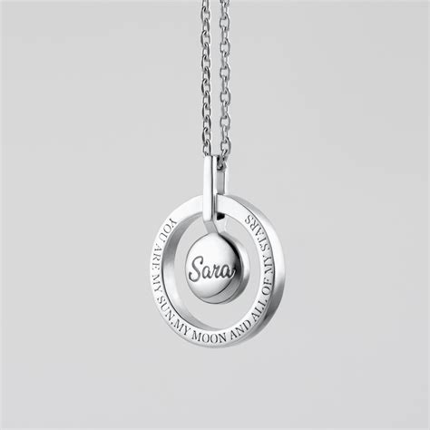 Double Circle Necklace - Sterling Silver