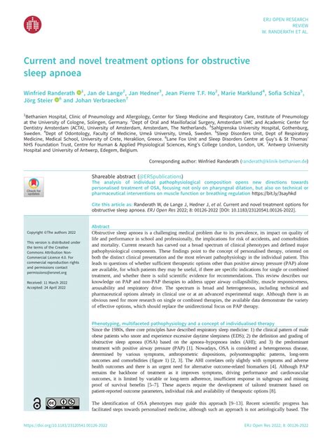 (PDF) Current and Novel Treatment Options for OSA