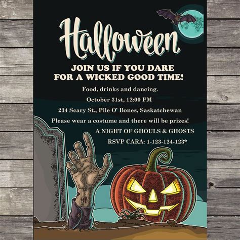Spooky Halloween Invitation, Halloween Party Invite Printable, Costume … | Halloween invitations ...