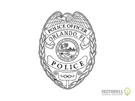 Orlando Florida Police Officer Badge, FL Law Enforcement Logo Seal ...