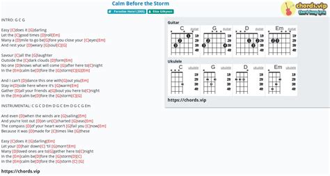 Chord: Calm Before the Storm - tab, song lyric, sheet, guitar, ukulele | chords.vip