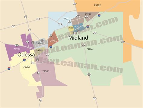 Midland-Odessa Zip Code Map | Mortgage Resources