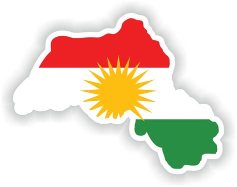 Kurdistan Map Flag Silhouette Sticker for Laptop Book Fridge - Etsy