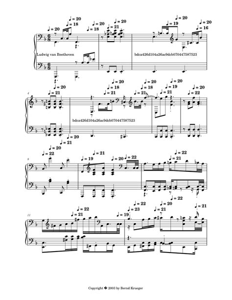 2nd movement of Beethoven's WaldStein Sonata Sheet music for Piano ...