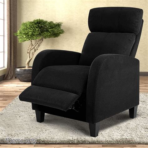 Artiss Fabric Reclining Armchair - Black