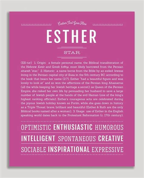 Esther | Name Art Print | Names, Classic names, Names with meaning