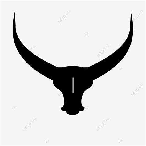 Long Horn Silhouette PNG Images, Long Horned Cow Clipart Black Animal Long Horns, Longhorn ...