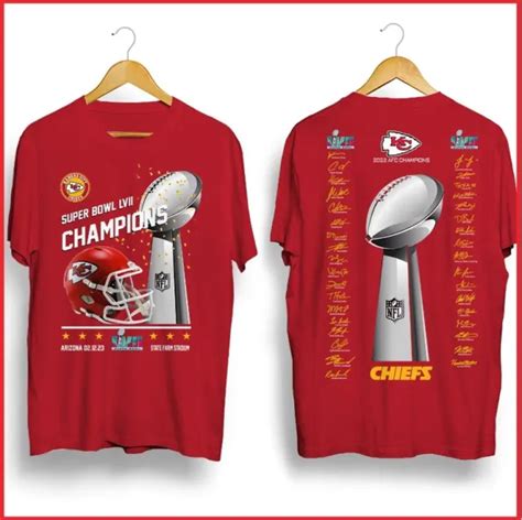 NEW 2023 - Kansas City Chiefs 2023 Super Bowl LVII Champions Signature T shirts $9.99 - PicClick
